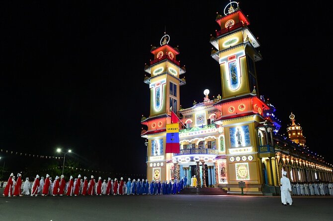 Black Virgin Peak, Cu Chi Tunnels & Cao Dai Temple - Private Tour - Cao Đài Temple: dragons, bright color, and the four-deity vibe