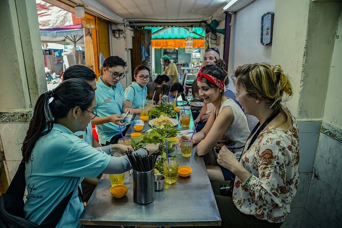 Saigon After Dark With Seafood, Beer & Live Music Bar - District 4 (Vinh Khanh): beer, dessert, and a night-food walk