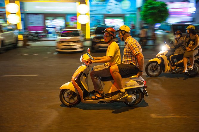 Saigon Night Street Food and City Tour on Scooter - Stop-by-stop: pancakes, noodles, BBQ, and the sweet finish