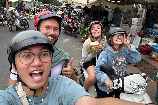 Saigon Private/Small Group Walking Food Tour with 13 Tastings - District 10 cooking moment: Make bánh xèo and learn the herbs
